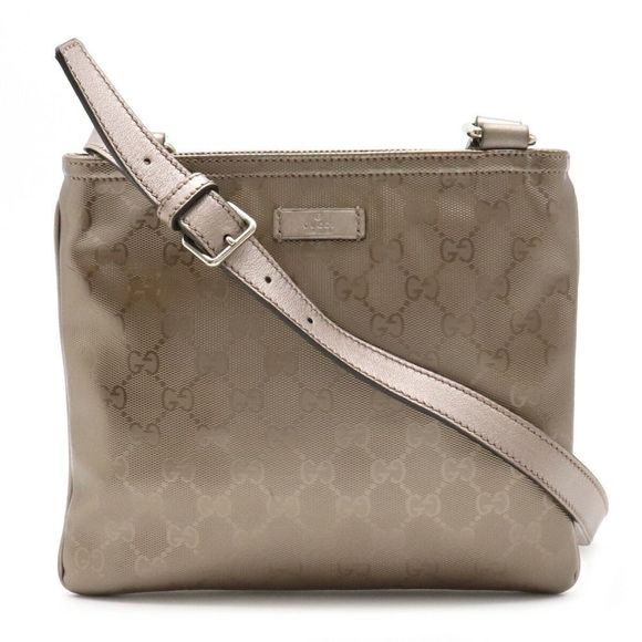Gucci Imprime Diagonal Metal Fittings Pvc Leather Pink Silver GG Shoulder Bag - Picture 1 of 6